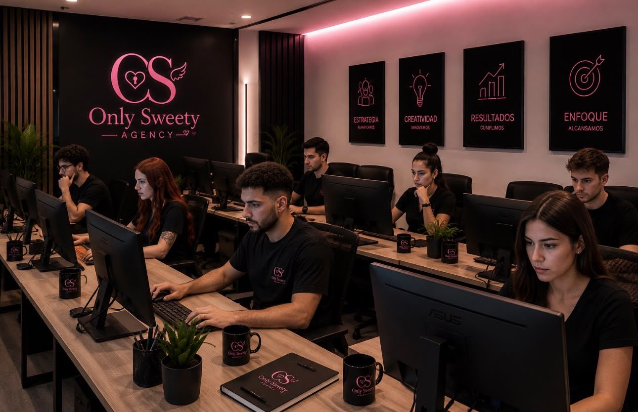 Only Sweety Agency team working in the office